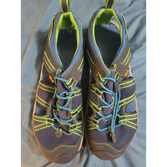 Teva Other - TEVA Kids Manatee Summer Sports Sandals Sz 6 Navy Blue Green Water Shoes Slip On